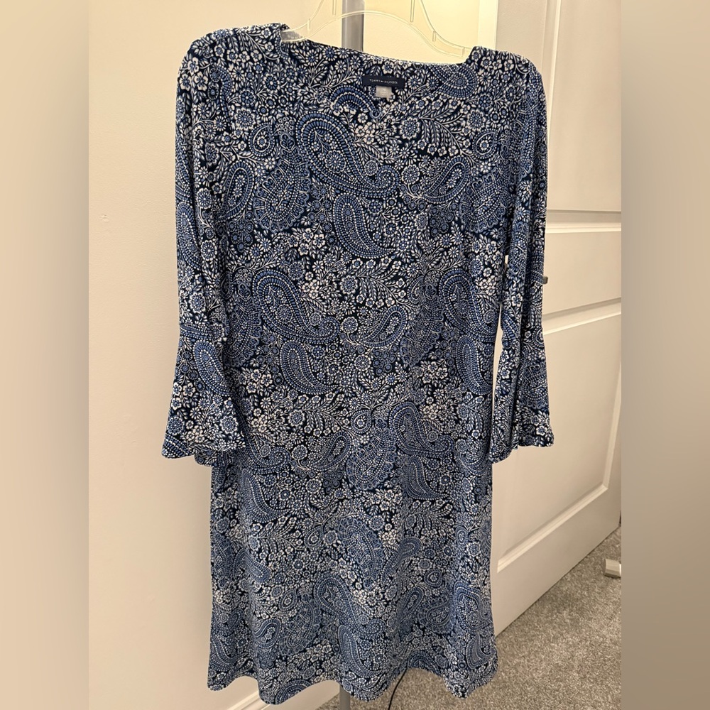 Tommy Hilfiger Navy and White Patterned Dress.